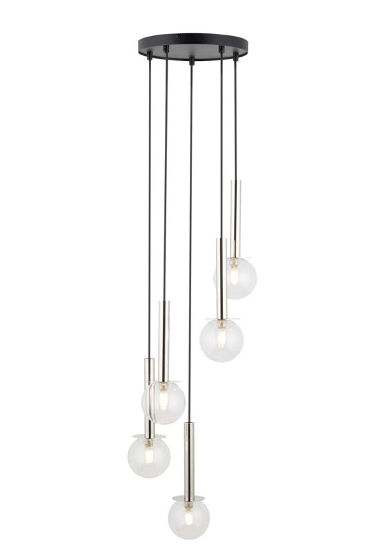 Lampa wisząca Sigma Lighting Daisy 6678 czarno-srebrna minimalistyczna 5xG9 x 1 szt.