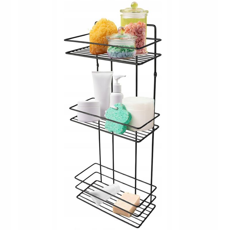 Półka łazienkowa Rodeno czarna samoprzylepna duża 1 szt.