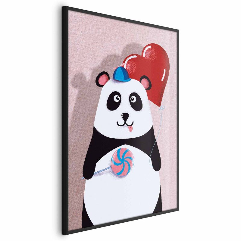 Plakat Artgeist Panda z balonikiem 21x30 cm z ramą czarną 1 szt