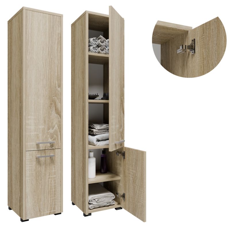 Szafka łazienkowa Matkam stojąca wisząca F1402DSON słupek 140cm dąb sonoma 1 szt.