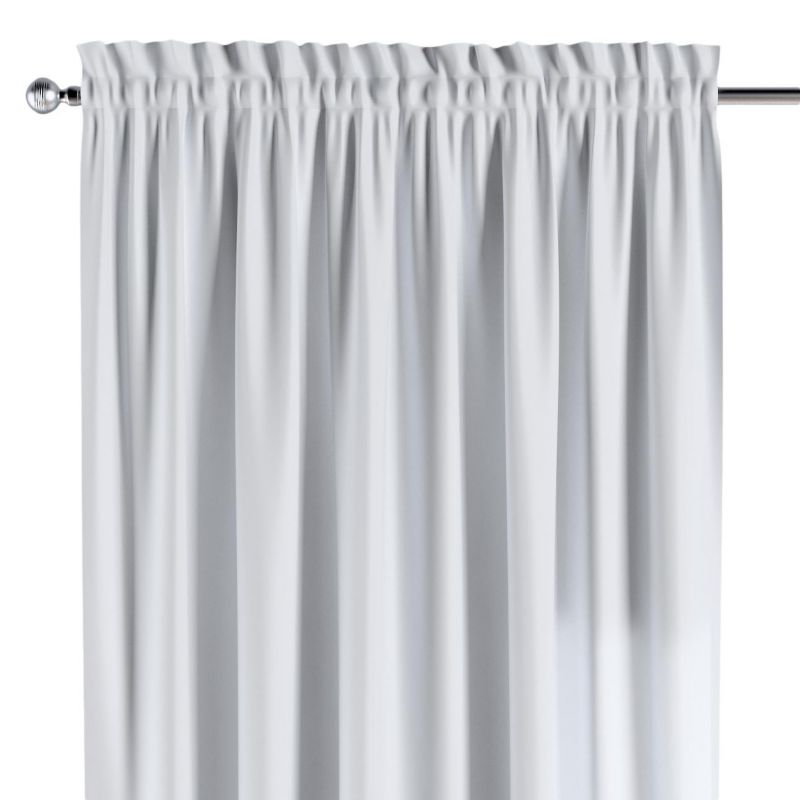 Zasłona na kanale z grzywką 1 szt. 130 x 245 cm Dekoria biały z połyskiem 1 szt.