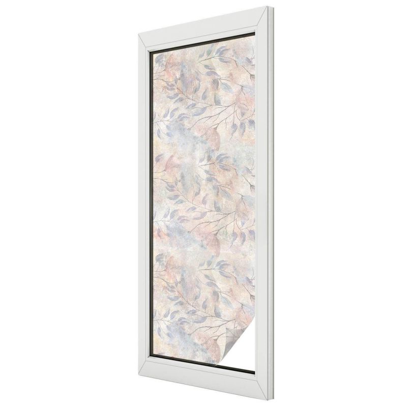 Folia Okienna Wallfluent 50x146 cm Chroniąca Prywatność Pastelowe liście rozmytej kompozycji 1 rol.
