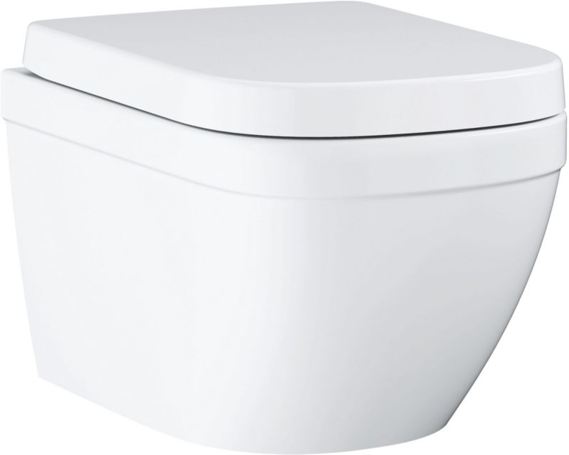 Miska WC Grohe Euro Ceramic biała, spłukiwanie wirowe, deska wolnoopadająca, 1 szt.