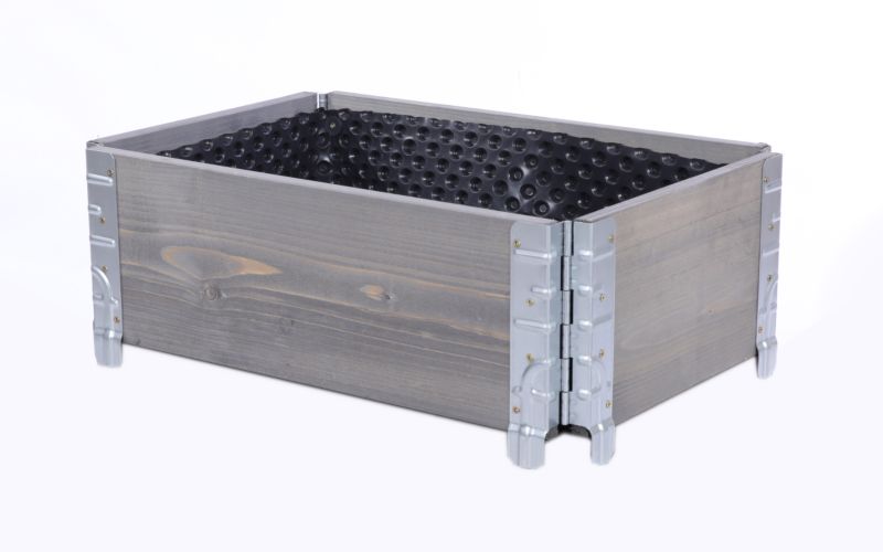 Skrzynia na warzywa MODO24 20x60x40 cm impregnowane szare drewno 1 szt. z folią kubełkową 1 szt.