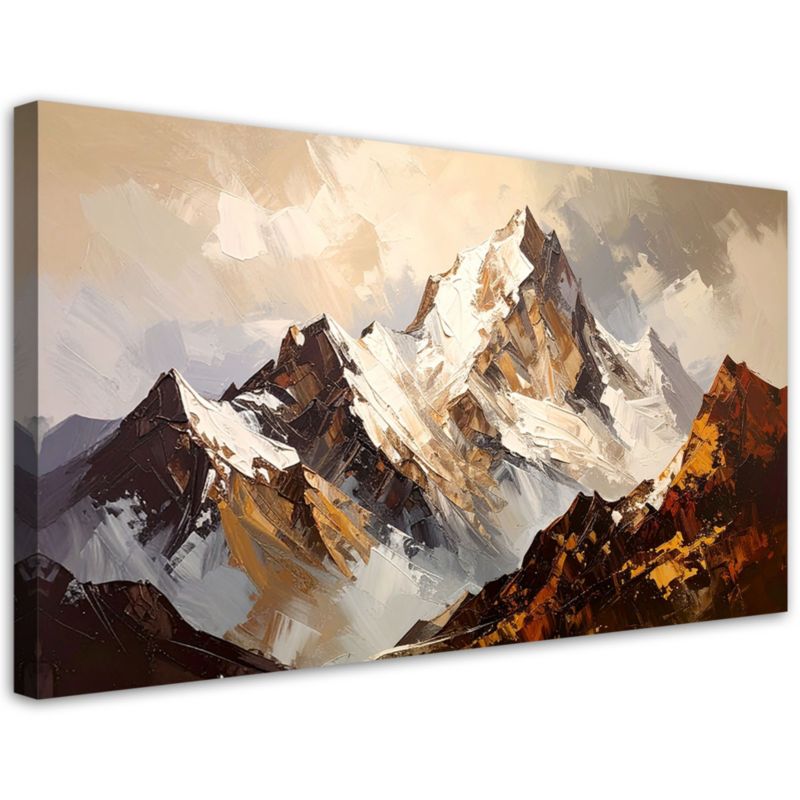 Obraz nowoczesny do salonu sypialni Feeby Góry Krajobraz Beżowy 80x40cm 1szt