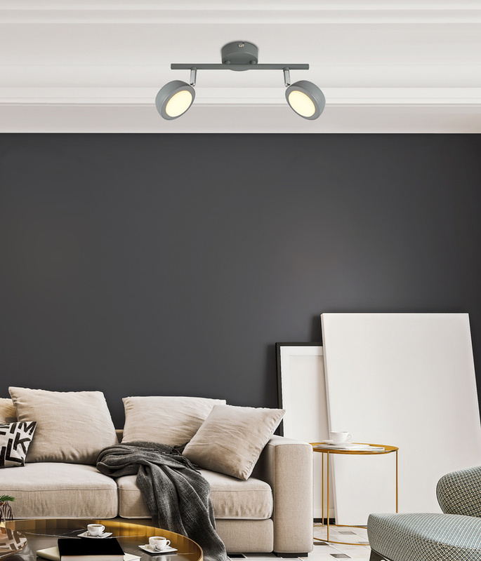 Szara lampa ścienna LED nad lustro do łazienki MILD metal