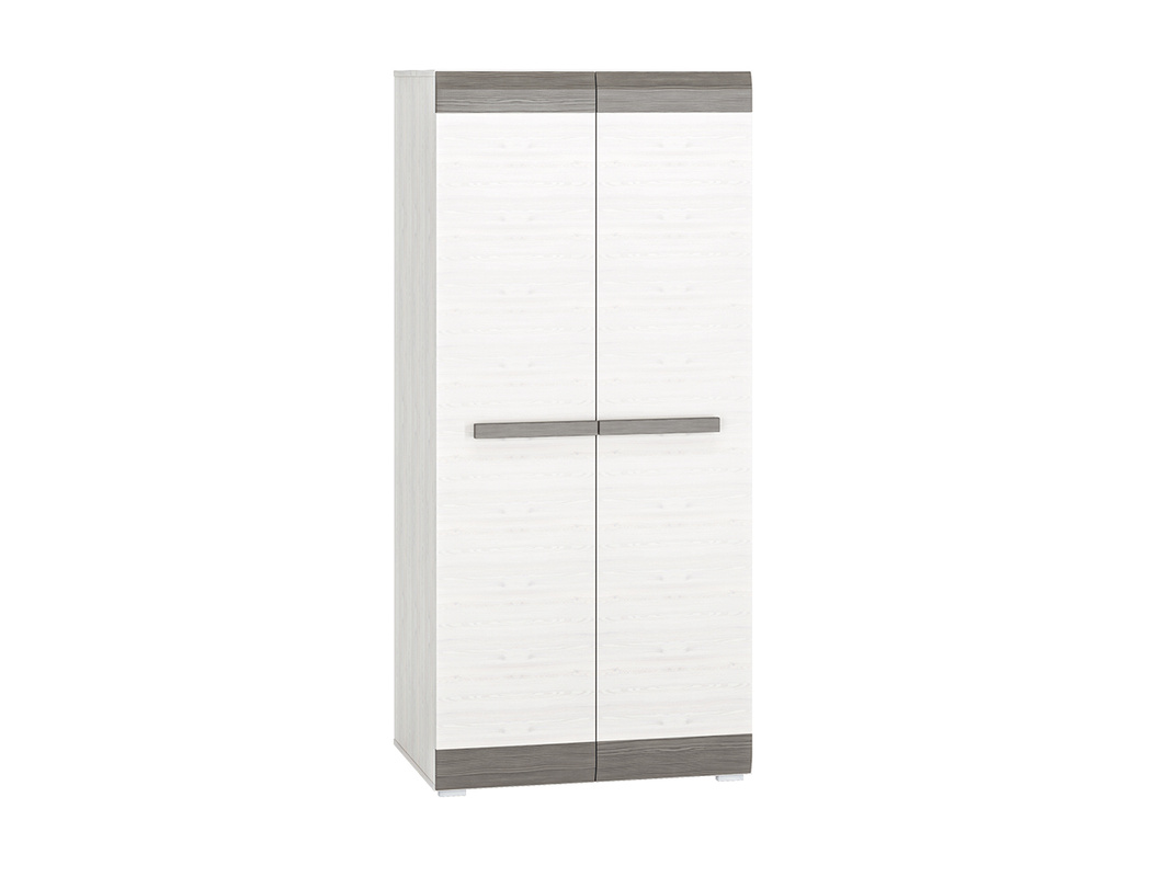 Szafa dwudrzwiowa z półkami i drążkami 92 cm BLANCO