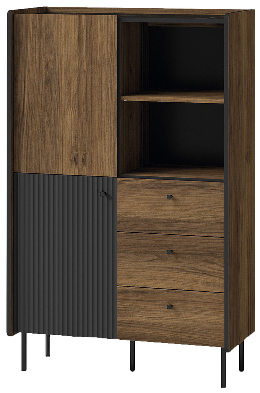 Regał do salonu z trzema szufladami 90 cm PINNACLE