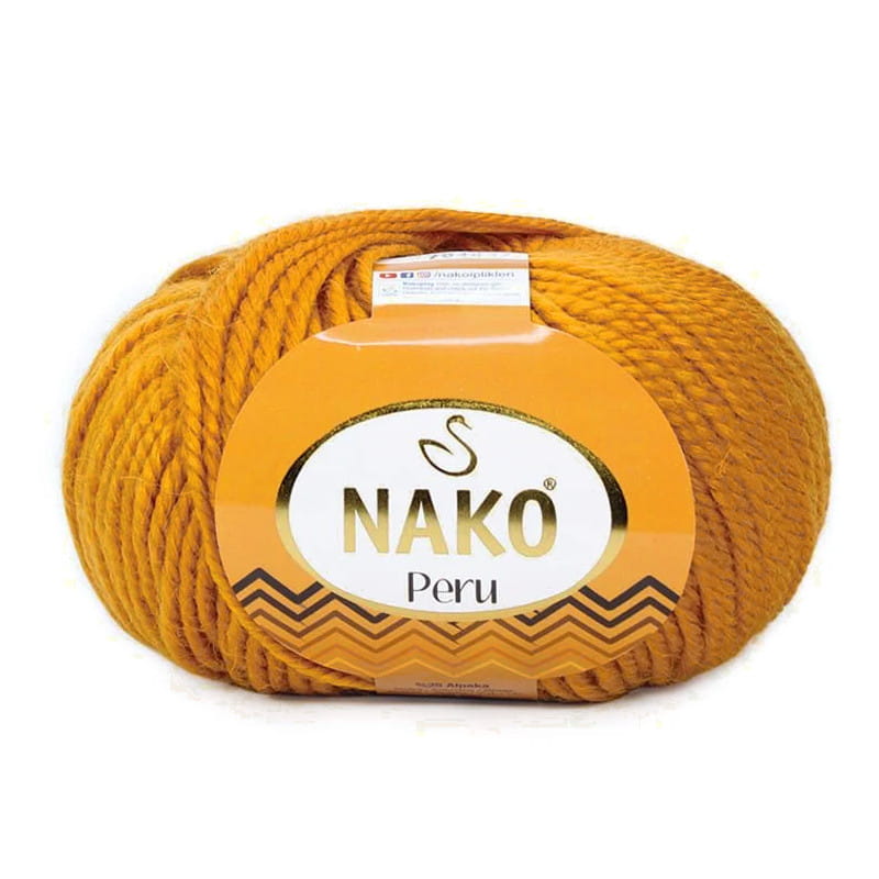 Włóczka NAKO Peru wełna i alpaka kol. 5419 musztarda