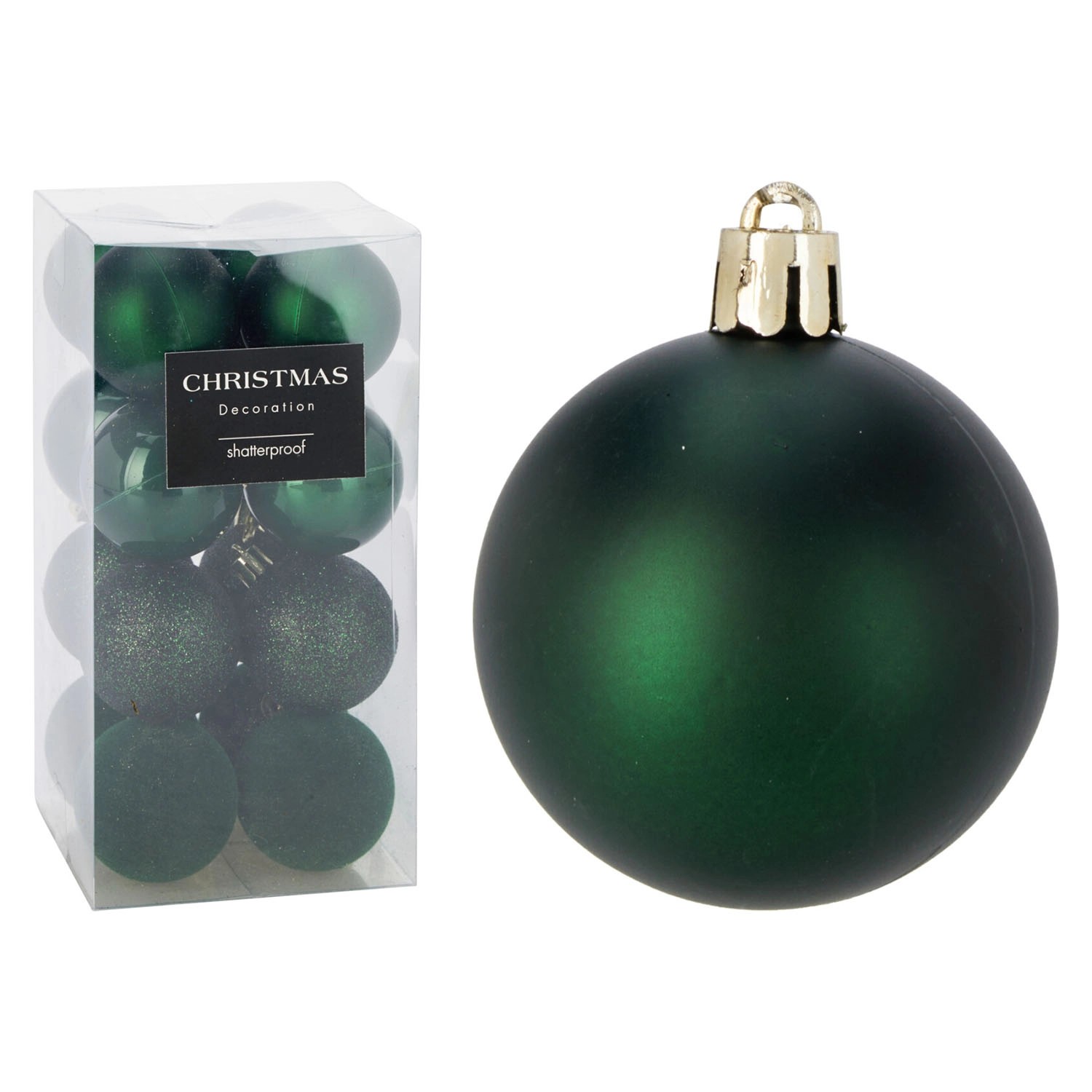 Bombki plastikowe zielone 5 cm - 16 szt.