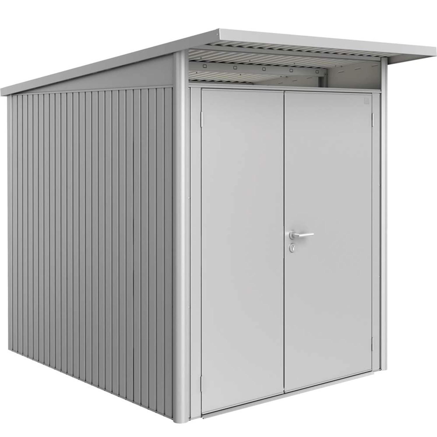 Biohort Domek ogrodowy srebrny drzwi podwójne - 180 x 260 cm