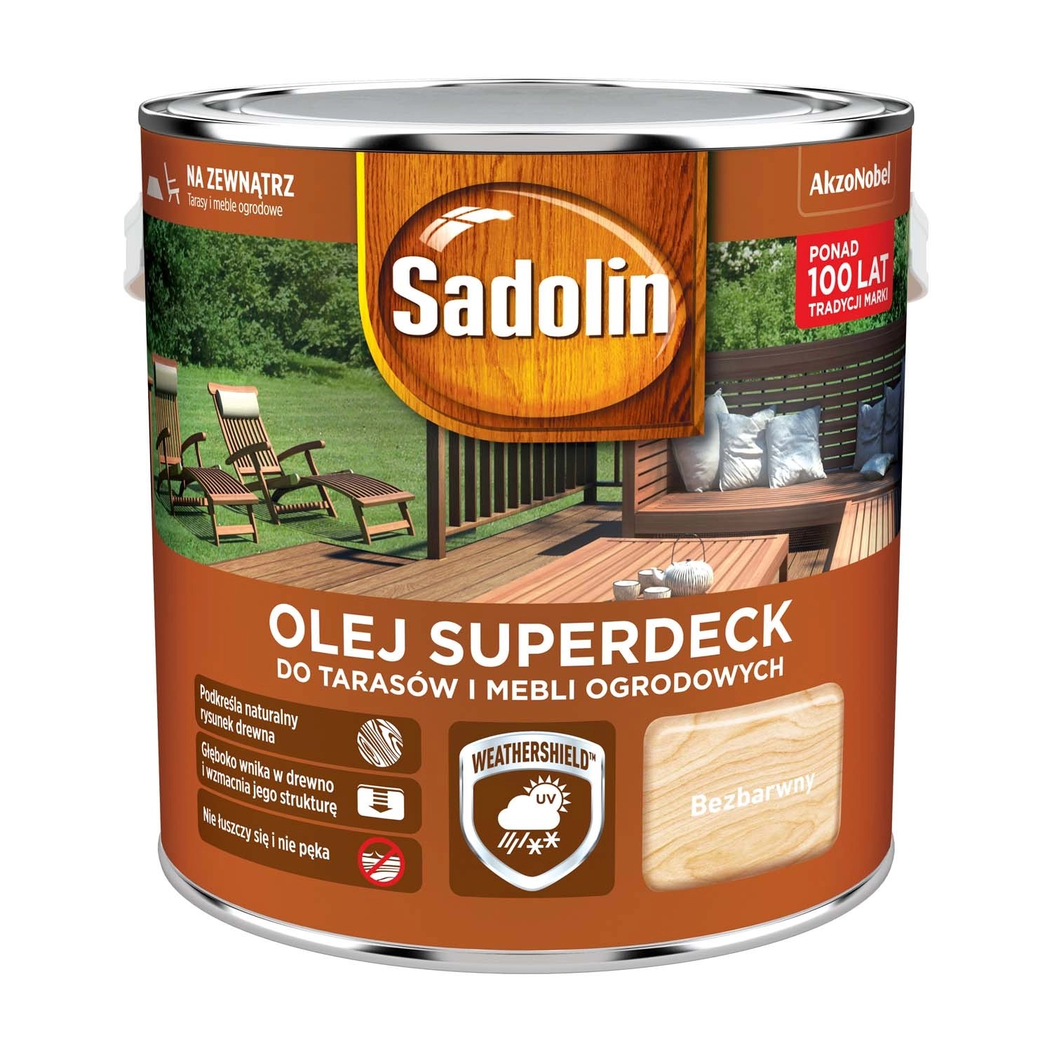 Sadolin Olej Superdeck do tarasów i mebli ogrodowych bezbarwny 2,5L