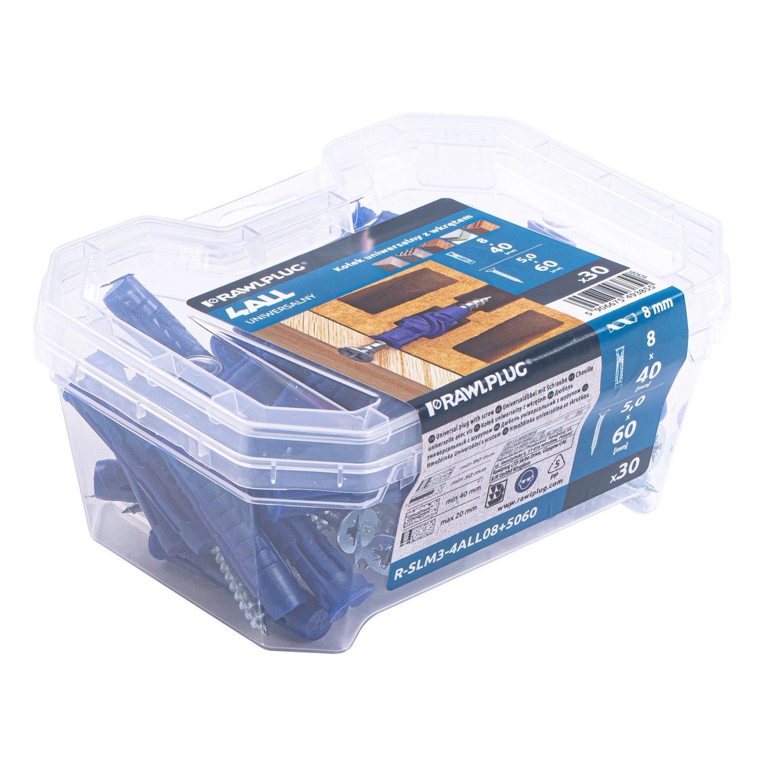 Rawplug Kołek 4ALL uniwersalny wkręt PZ 30 szt.
