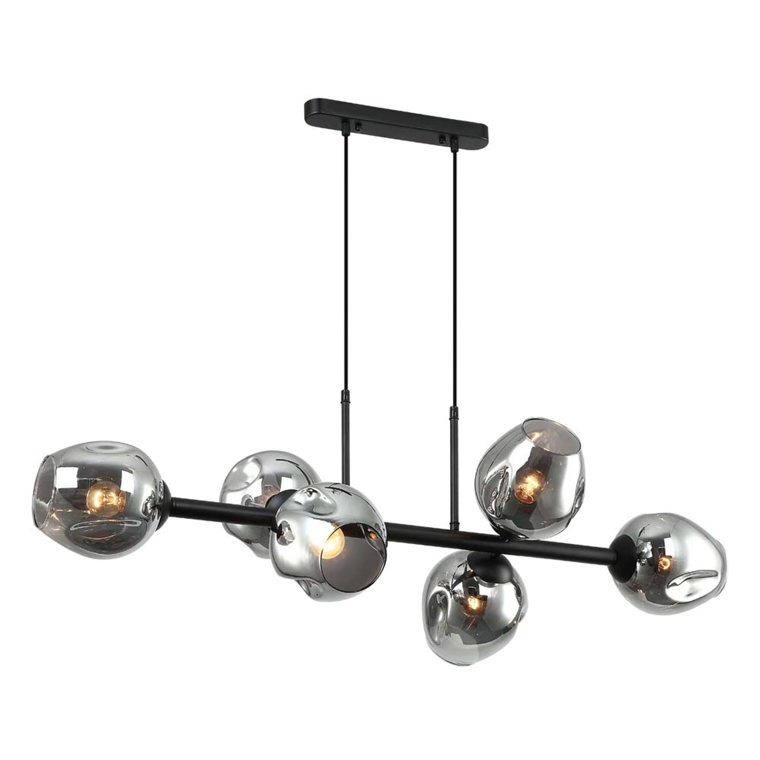Italux Lampa wisząca BORGO czarna 6x40W E27