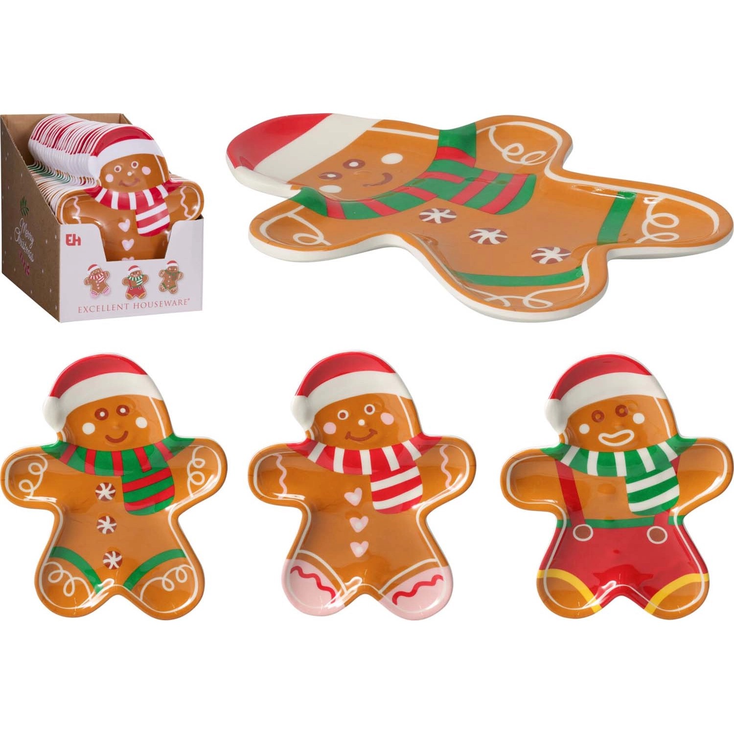 Talerz Piernikowy ludzik 20,5 x 16,4 cm mix wzorów