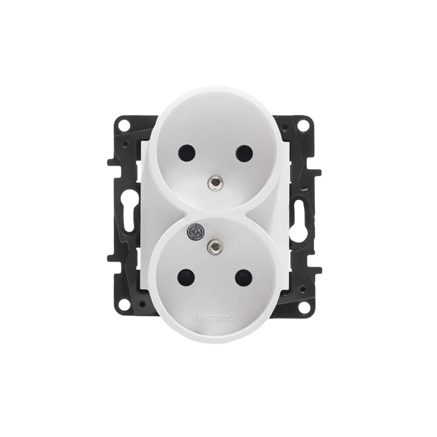Niloe Step Gniazdo 2x2P+Z 16 A - 230 V bez przesłony, zaciski śrubowe, białe