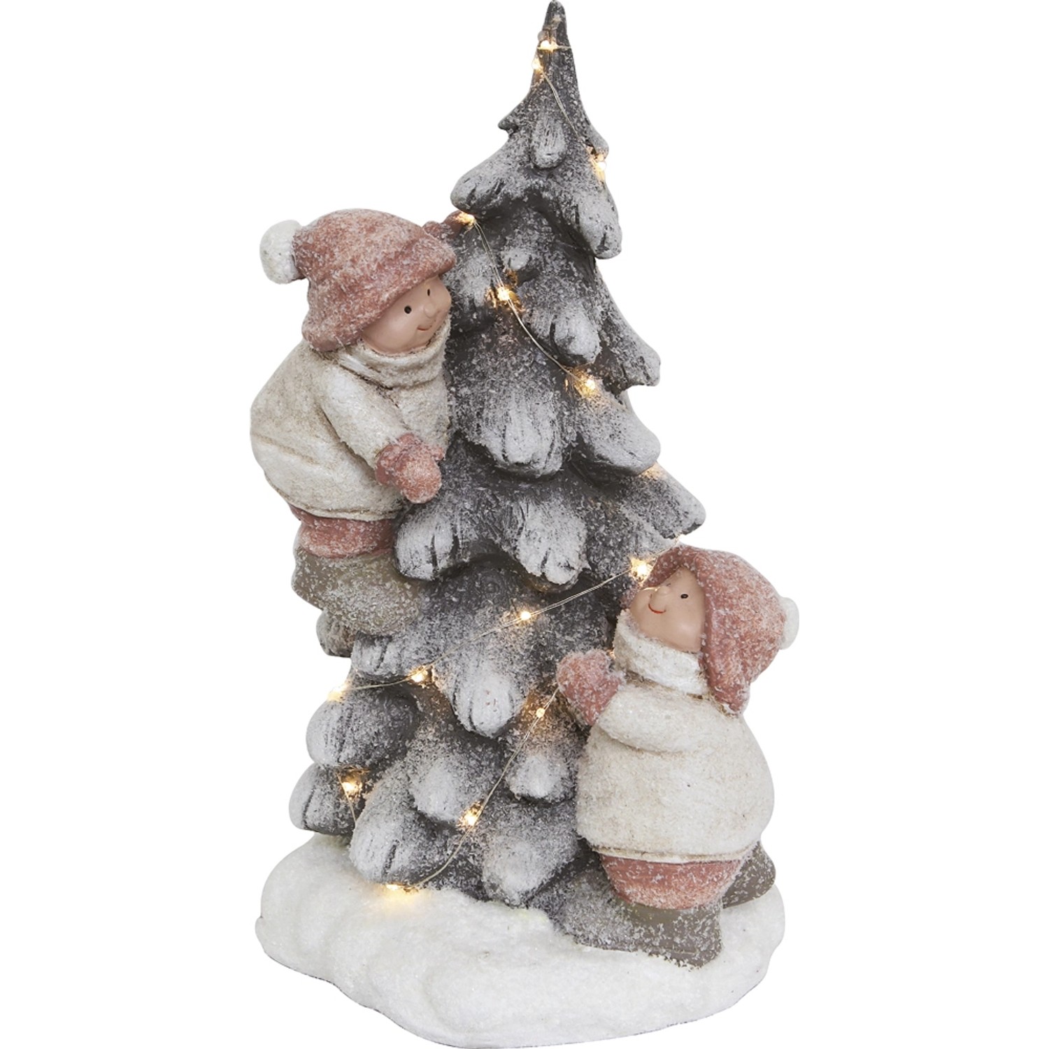 Figurka 21 LED DZIECI Z CHOINKĄ - wys. 40 cm