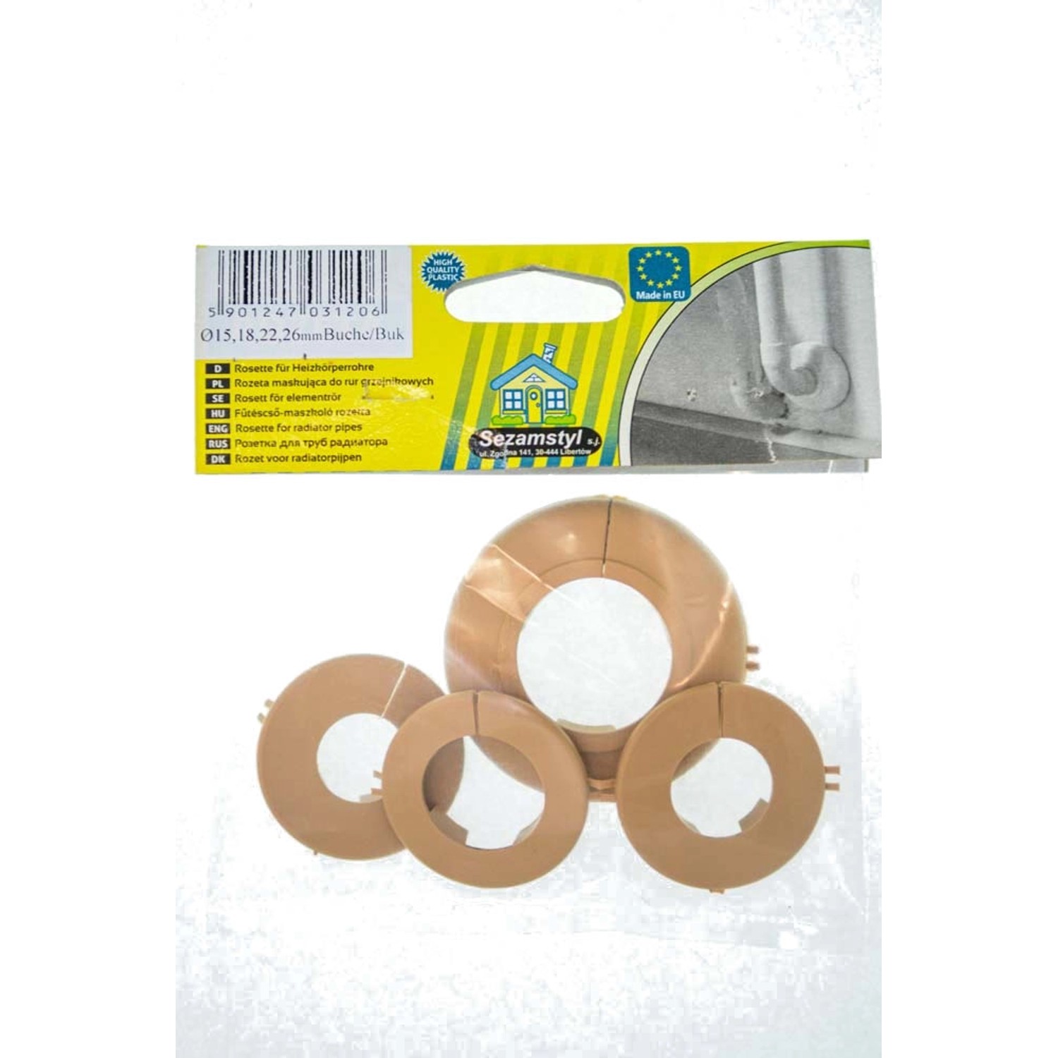 Rozeta uniwersalna 16, 18, 22, 26 mm dąb