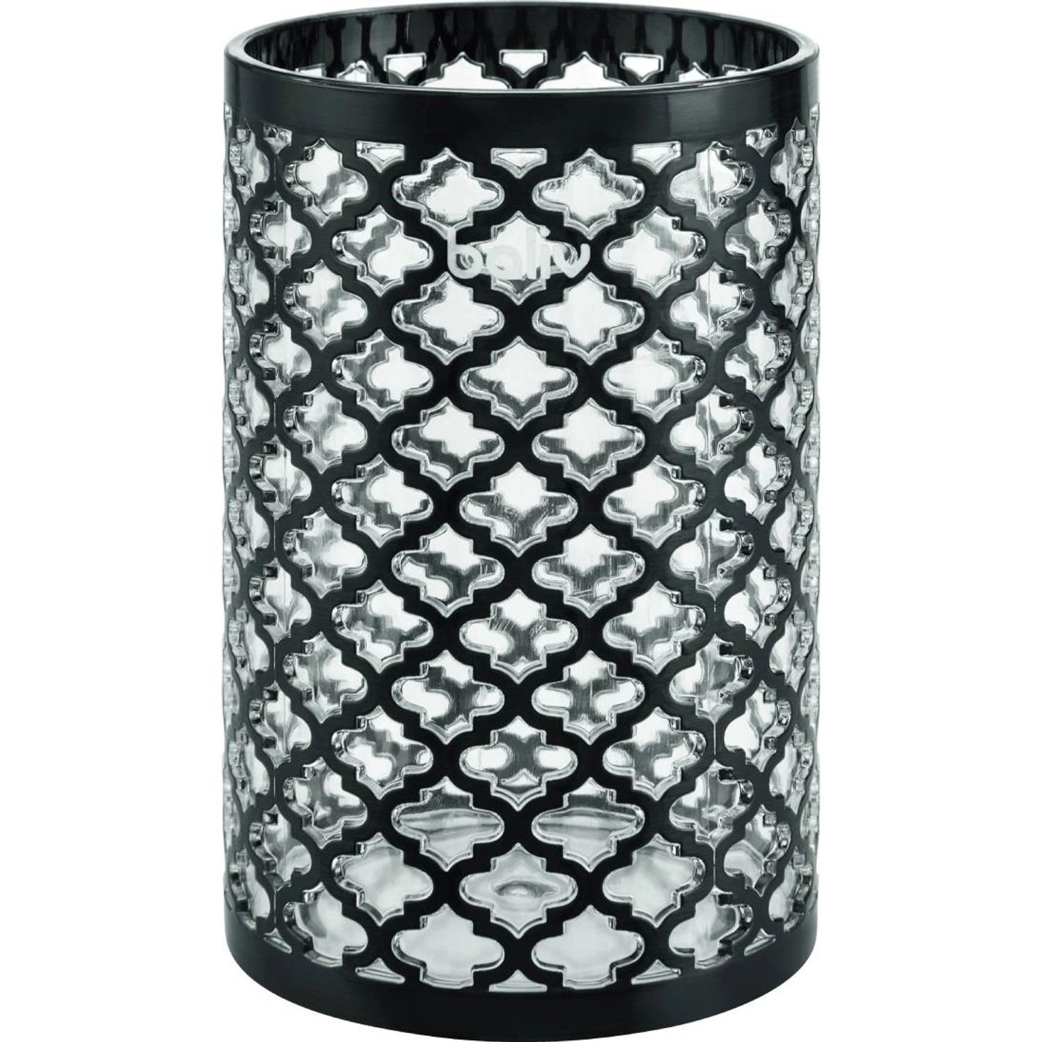 Baliv Kubek łazienkowy transparentny z czarnym wzorem