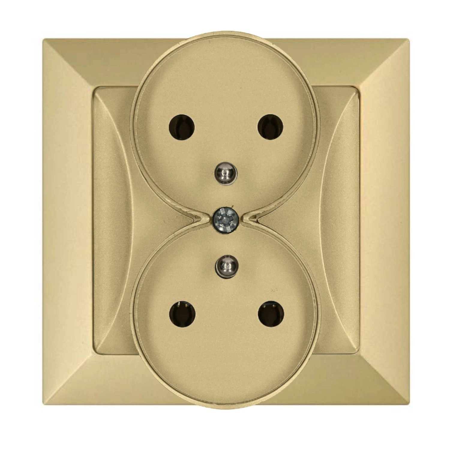 Düwi Gniazdo Pola podwójne z uziemieniem złote