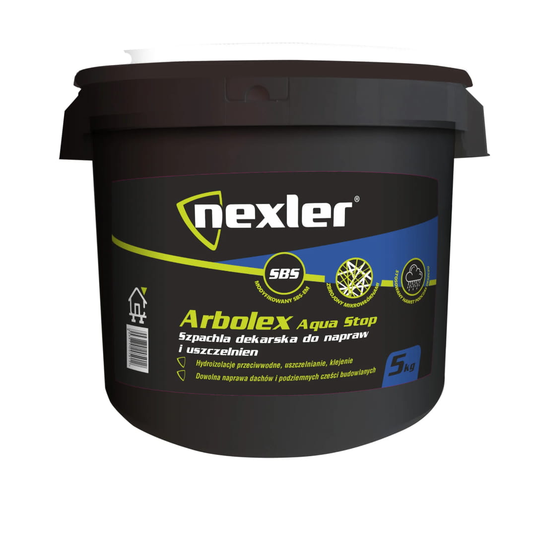 NEXLER ARBOLEX AQUA STOP SZPACHLA DEKARSKA 5 KG DO NAPRAW I USZCZELNIEŃ