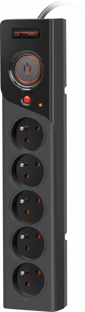Listwa przeciwprzepięciowa Armac Z5, 3m, 5 gniazd, czarny