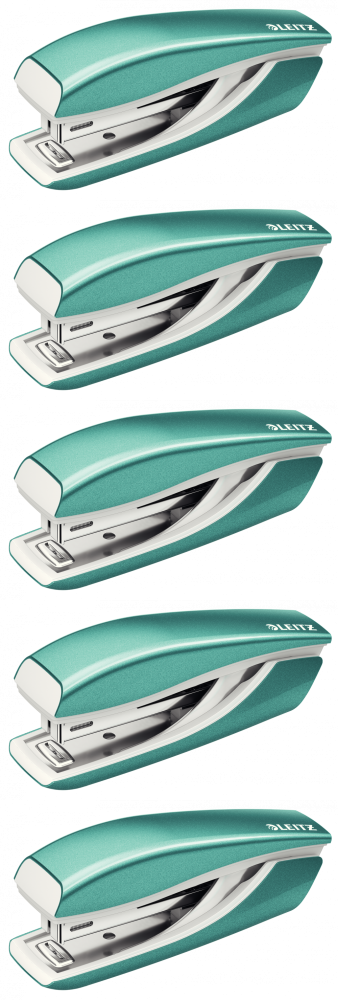 5x Zszywacz mini Leitz NeXXt Wow, do 10 kartek, metaliczny turkusowy