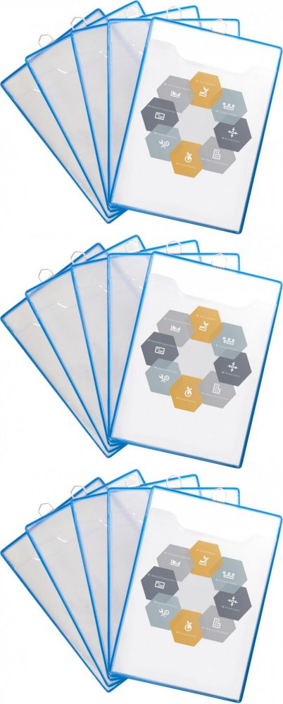 3x Kieszeń na dokumenty Tarifold, z uszkiem, A4, 5 sztuk, niebieski