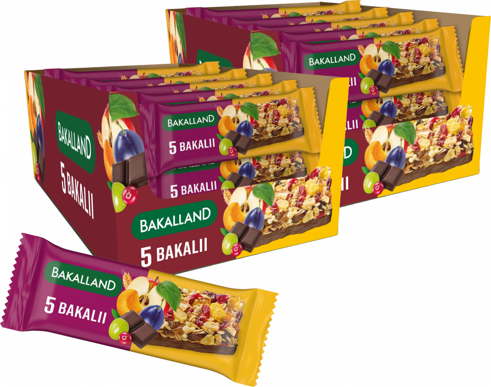 50x Baton zbożowy Bakalland BA! 5 bakalii, 40g