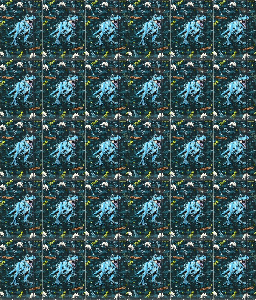 50x Teczka z gumką Starpak Dinozaur, A4, mix wzorów