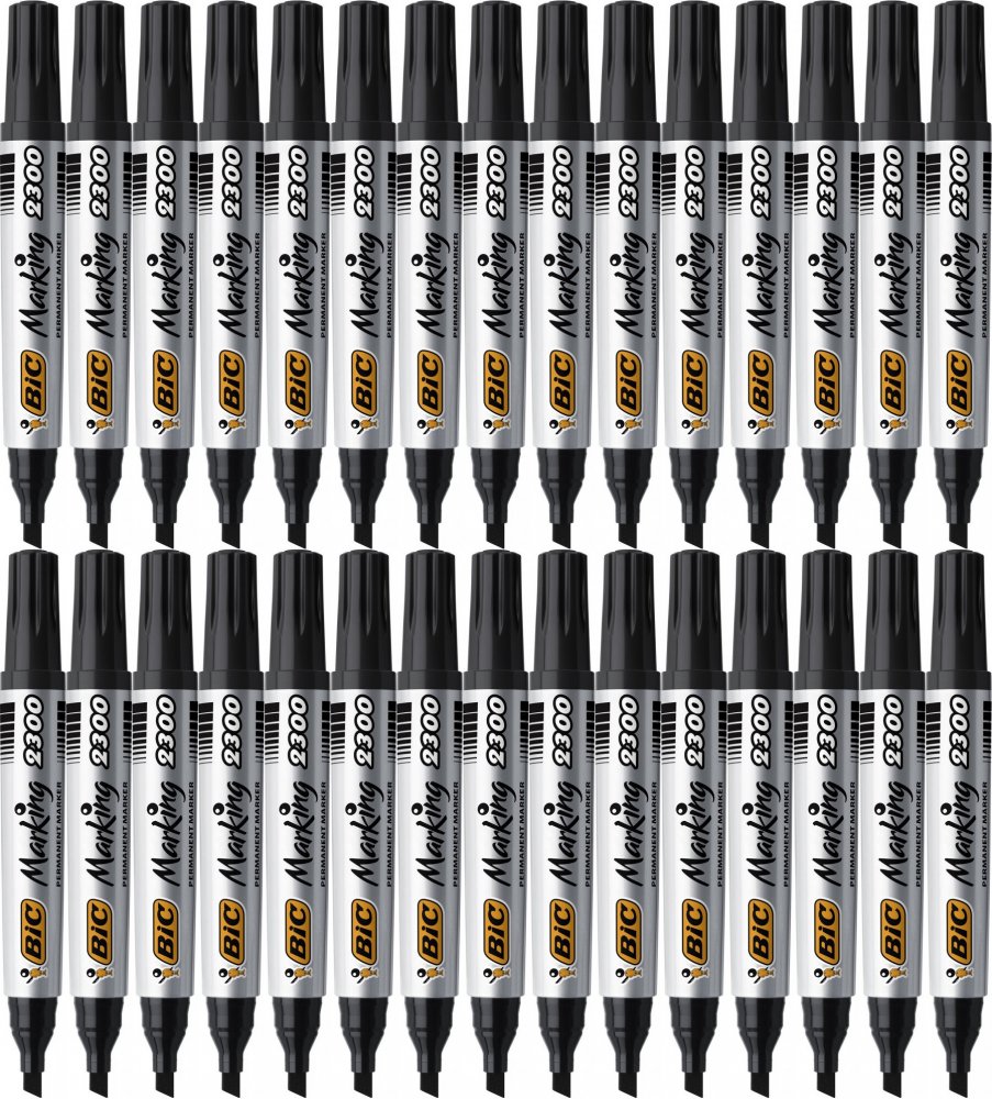48x Marker permanentny Bic Marking 2300 ECOlutions, ścięta, 5.5mm, czarny