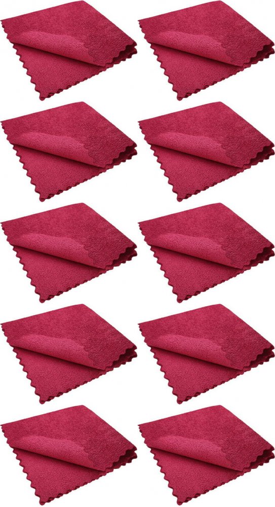10x Ściereczka z mikrofibry Qleanup Long Fresh Professional, 38x38cm, 275g, 5 sztuk, czerwony