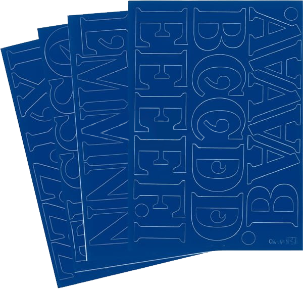 Litery samoprzylepne, 5 cm, A-Z na 4 ark., niebieski