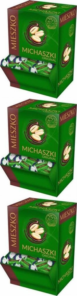 3x Cukierki Mieszko Michaszki, orzechowy w czekoladzie, 2.5kg