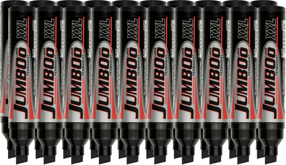 20x Marker permanentny Kamet Jumboo XXL, ścięta, czarny