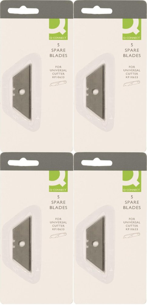 4x Ostrza wymienne do noża tapicerskiego Q-Connect, 19x60mm, 5 sztuk, srebrny