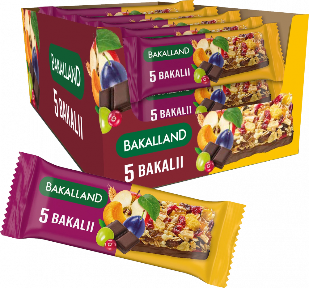 25x Baton zbożowy Bakalland BA! 5 bakalii, 40g