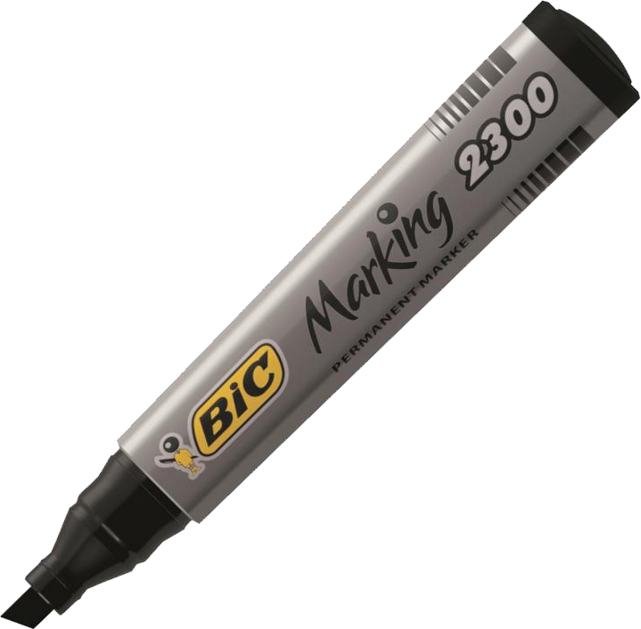 Marker permanentny Bic Marking 2300 ECOlutions, ścięta, 5.5mm, czarny