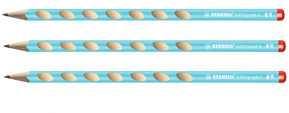3x ołówek Stabilo EASYgraph S, HB, cienki, dla praworęcznych, niebieski