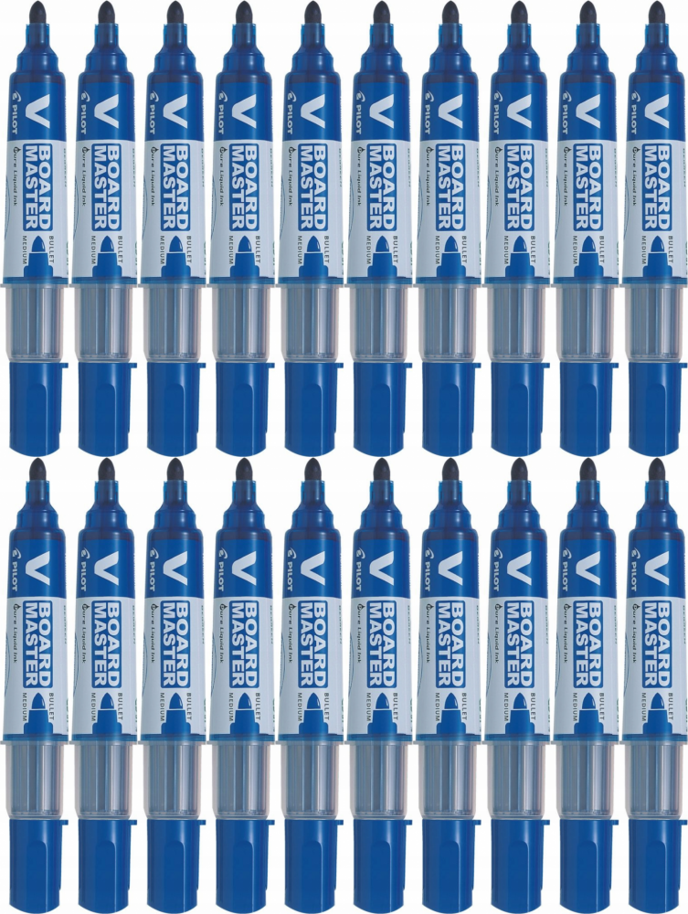 20x Marker suchościeralny Pilot V Board Master, okrągła, 6mm, niebieski