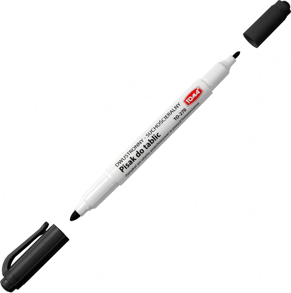 Marker suchościeralny Toma 270, dwustronny, okrągła, 0.8/1.5 mm, czarny
