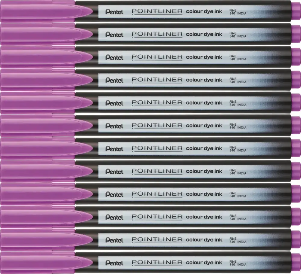 12x Cienkopis Pentel Pointliner Colour, fuksja