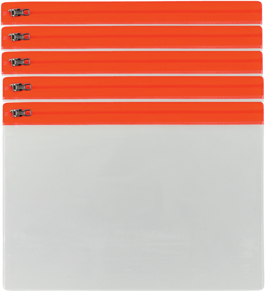 Ofertówki krystaliczne Viking, na suwak, A5, 150μm, 5 sztuk, czerwony