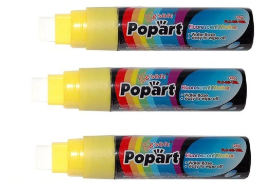 3x marker kredowy Leviatan, ścięta, 6.5-15mm, 28g, żółty