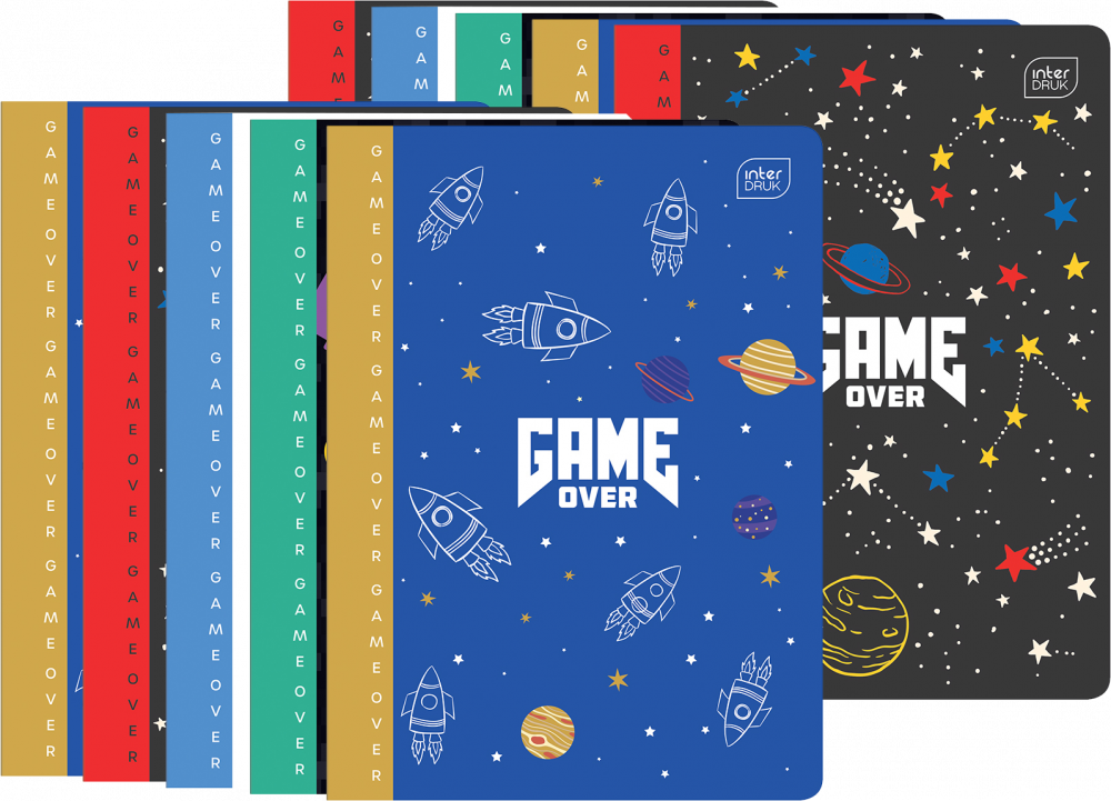 10x Zeszyt w kratkę Interdruk UV Boys, A5, 32 kartki, mix wzorów