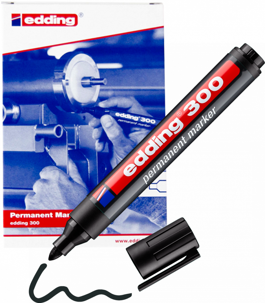 10x marker permanentny edding 300, okrągła, 1.5-3mm, czarny