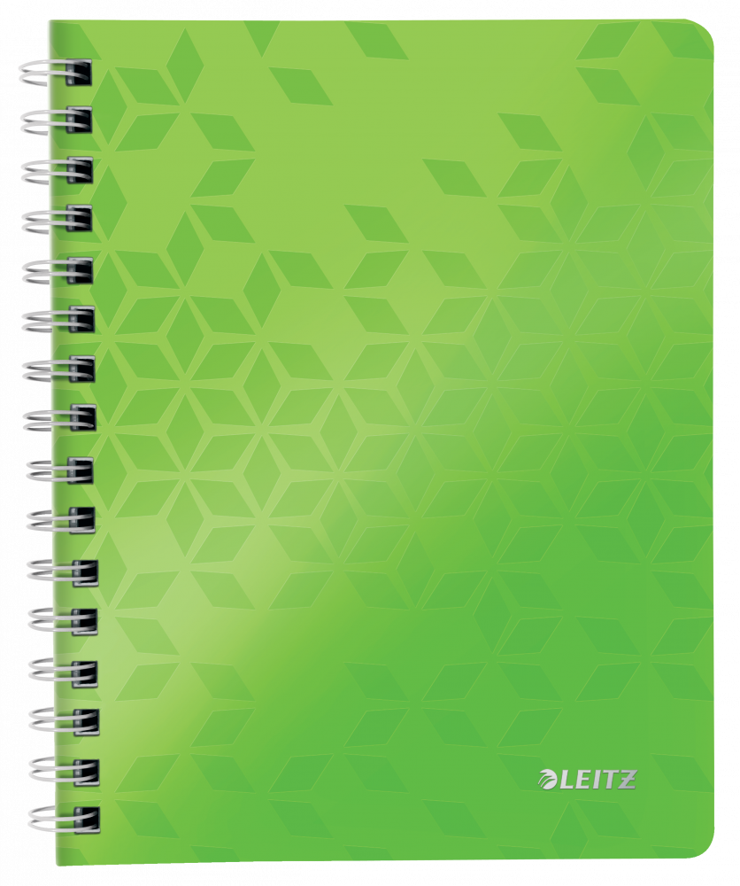 Kołonotatnik Leitz Wow, A5, w kratkę, 80 kartek, okładka PP, zielony