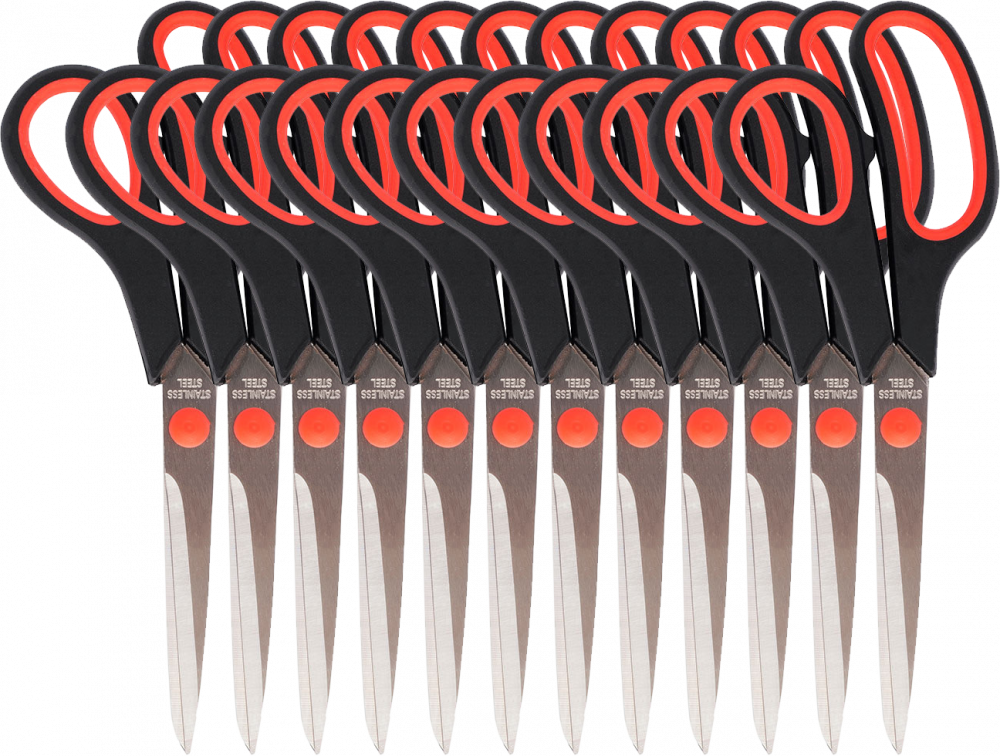 12x Nożyczki biurowe D.Rect SG -210, 21cm, czarny