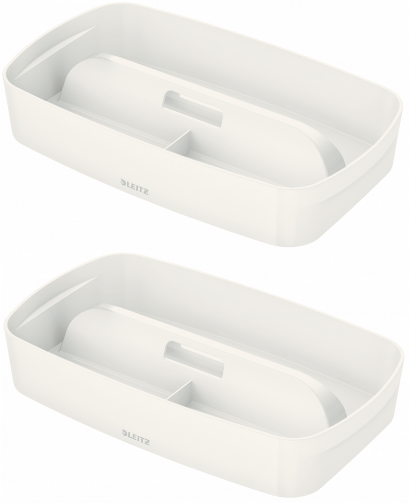 2x organizer z uchwytem Leitz, MyBox, mały, 307x56x181mm, biały