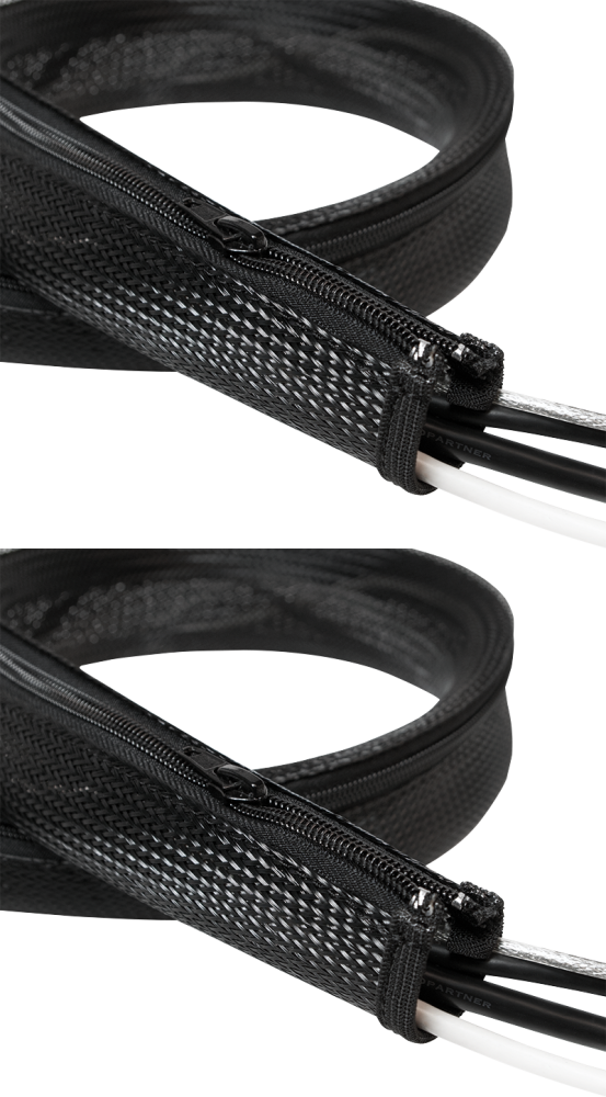 2x Organizer do kabli LogiLink, z suwakiem, 50mm x 1m, czarny